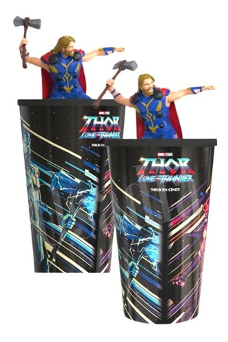 Vaso Premium Con Topper Figurin Thor Love And Thunder 