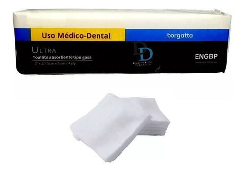 Gasa normal Dental borgatta de 5cm x 5cm x 199u