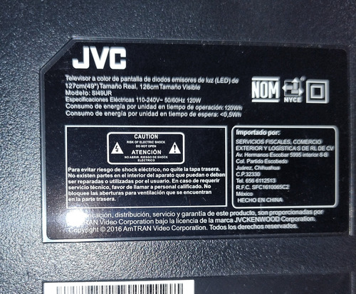 Fuente De Alimentación Pantalla Jvc Mod. Si49ur (Usado)