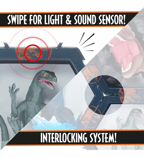 Figura Iluminada Con Sonidos Del Rugido Del Velociraptor Azu