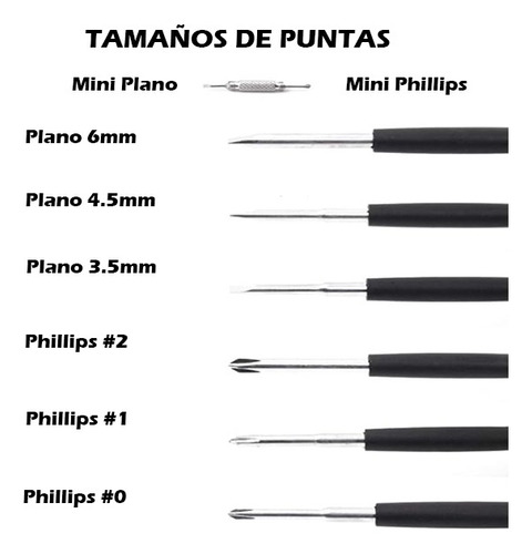 Destornillador 8 En 1 Portátil Con Linterna Led A Pilas