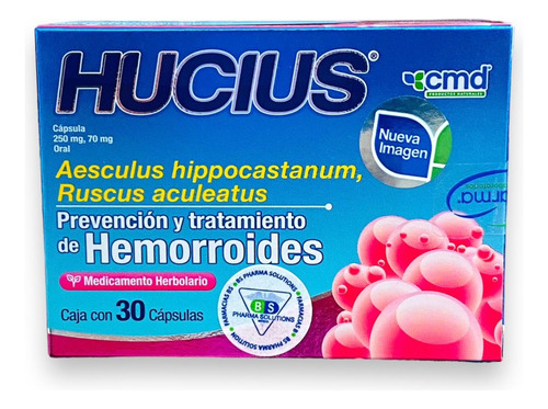 Imagen 3 de 5 de Hucius Cmd Caja C/30 Caps (prevención Hemorroides)