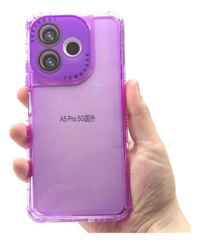 Funda 3 En 1 Para Oppo A5 Pro Case Protector 360 Uso Rudo Rainbow Dream - Violeta Oppo A5 Pro