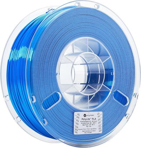 Filamento Polylite Pla Azul Sedoso (1.75mm, 1kg)