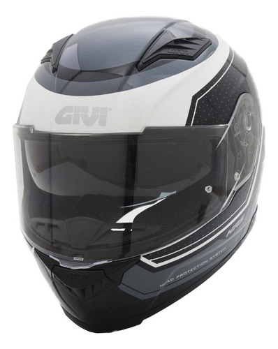 Capacete Givi Fechado Soul Branco Preto Cinza Viseira Solar