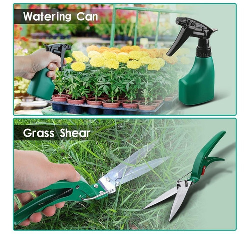 Imagen 5 de 7 de Kit Jardineria Set 10 Pzas Valija Herramientas Huerta Jardin