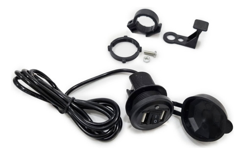 Cargador Telefono Gps Usb Motos Univesal C Tapa Doble Cati