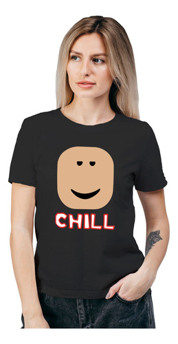 Polera Mujer Roblox Chill Face Gamer Algodón Orgánico Wiwi