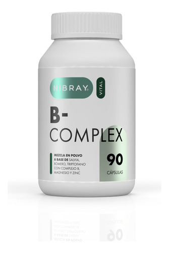 Complejo B Con Triptófano Magnesio Y Zinc 90 Cáps. Nibray