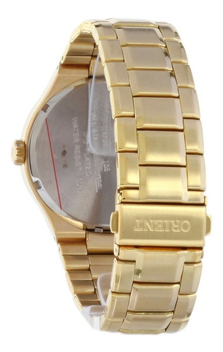 Imagem 4 de 6 de # Relógio Orient Masculino Mgss1136 P2kx Dourado Fundo Preto
