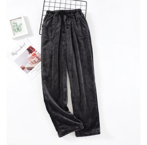 Calças Femininas, Pijama De Flanela Espessadas E Chapéu De V