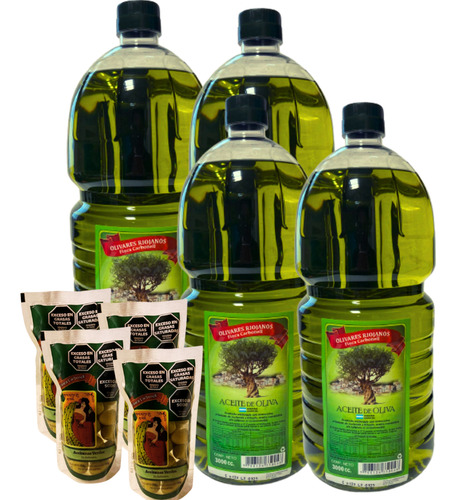 Aceite De Oliva De Los Olivares Riojanos 4 Und X 3 Litros