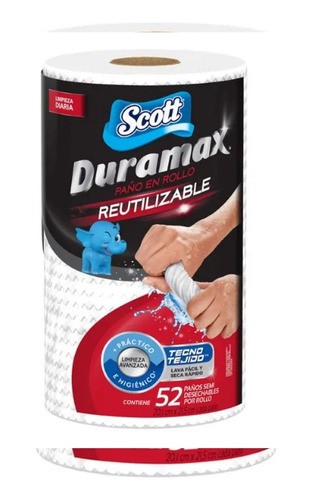 Paño Reutilizable Scott Duramax Rollo 6 Unidades X 58 Hojas