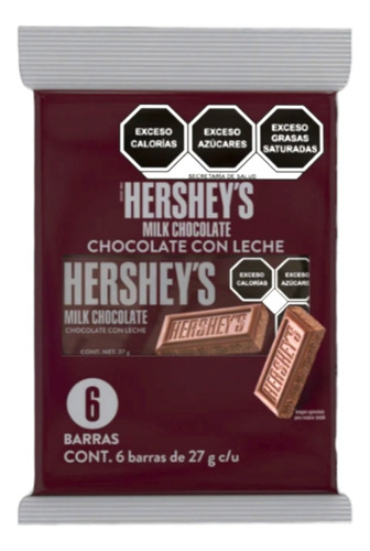 Chocolate Hershey's Milk 27g 6 Piezas