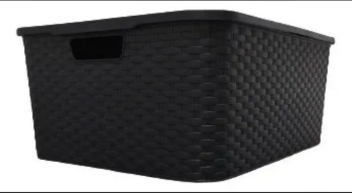Imagen 4 de 4 de Caja Organizadora Simil Rattan Grande Xl Pack X 4 Oferta