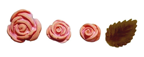 Molde Silicona Porcelana Para Reposteria Rosas X3 + Hoja 