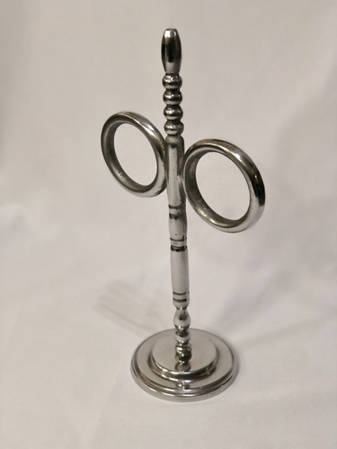 Toallero De Mesada Doble Aro De Pie Baño Mesada Alumino