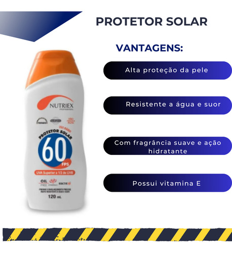 Kit 12 Protetor Bloqueador Solar Fps 60 Profissional 120ml
