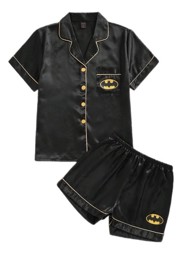 Batman Dc Conjunto De Pijama Ropa Para Dormir Short Satin