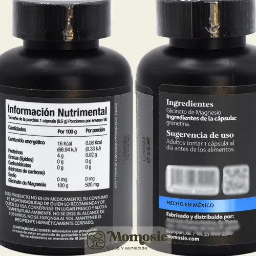 Kit 2 Glicinato De Magnesio 60 Cápsulas Glycinate Magnesium Sin Sabor