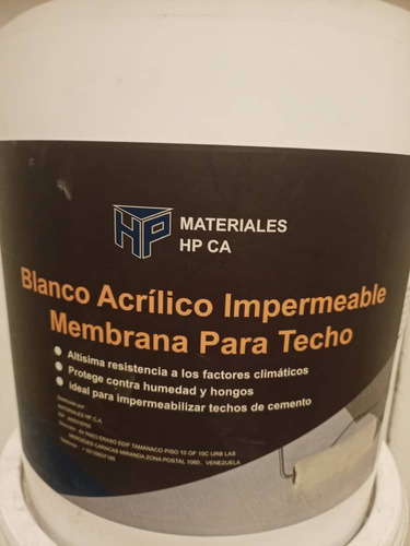 Blanco Acrílico Impermeable Membrana Para Techo 