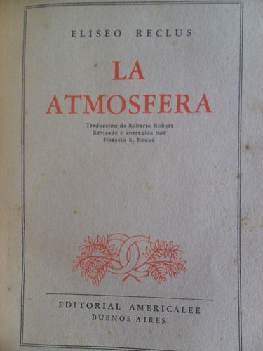 E. Reclus. La Atmósfera. 