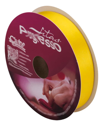 Fita De Cetim Macia Variedade De Cores C/ Ótimo Acabamento Cor Amarelo Canário 242 Lisa