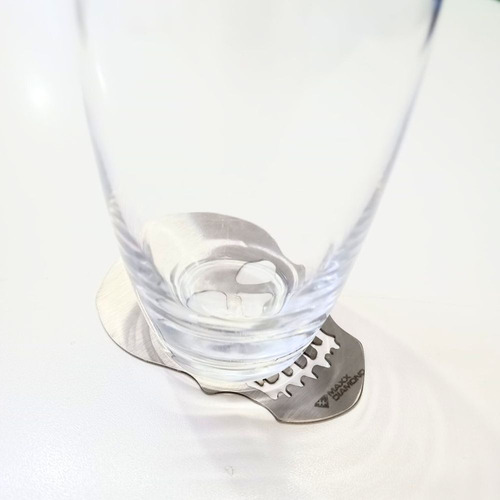 Kit 6 Apoio Bolacha De Copos - Taças - Inox - Modelo Caveira