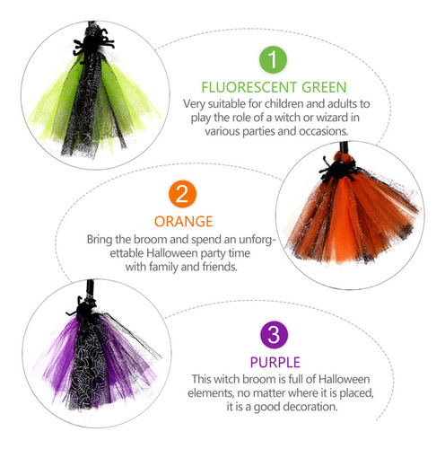 Escoba De Bruja De Halloween, Accesorio De Escoba Para Cospl