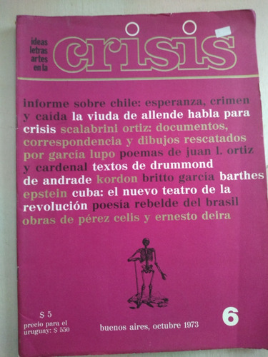 Revista Crisis Nro 6 De Octubre De 1973