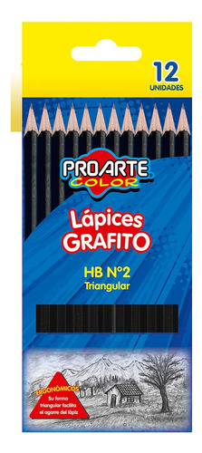 Lapices Grafito Triangular No2 Hb Proarte Caja 12 Unidades