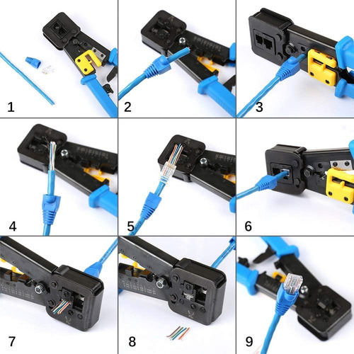 Crimpeadora Ez Rj45 +50 Conector Cat6 Prensa Anticorte