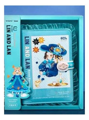 Planner Agenda Cuaderno Hojas Con Diseños Kawaii Color de la portada Azul