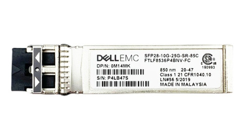 Transceiver Dell 10/25gb Sfp28-25g-sr 850nm Mmf P/n 407-bchi