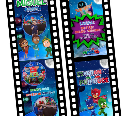 Convite Digital Animado Pj Masks Azul
