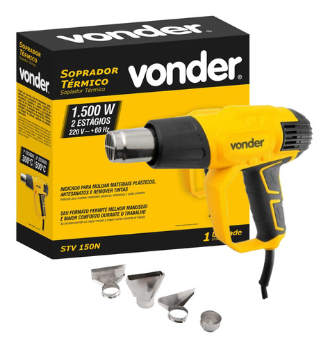 Soprador Térmico Vonder Profissional Stv150 500° Com 4 Bicos 220V