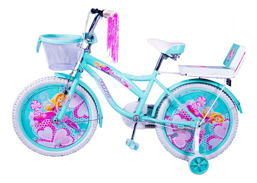 Bicicleta Verado Princesa Rodado 20 Niña Rueditas Canasto