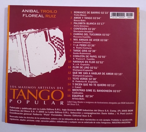 Aníbal Troilo Floreal Ruíz Cd Nuevo Original Tango Popular