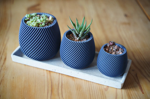 Maceta Estilo Nodico Aesthetic Azul Acero