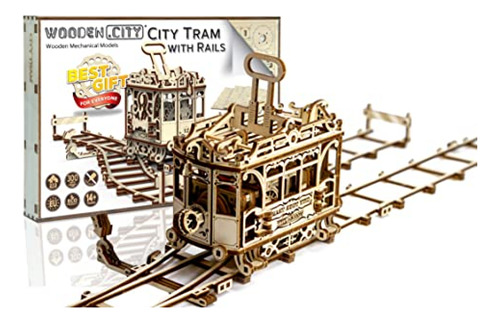 Wooden.city Tranvía Con Rieles Rompecabezas De Madera 3d Par