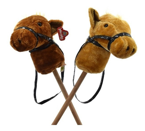 Caballo Con Palo Peluche Con Sonido Cabalgata 92 Cm  De Alto