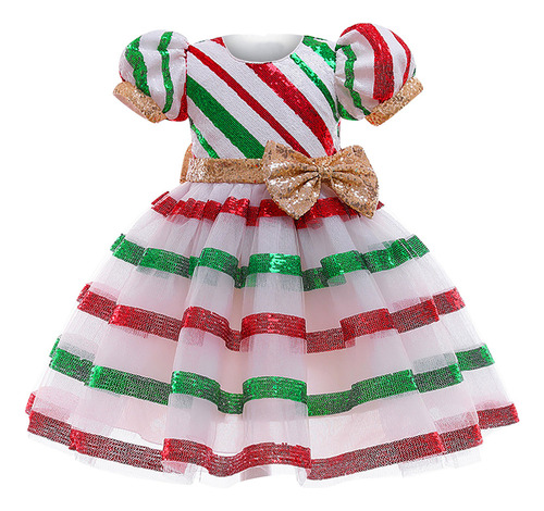 Vestido K Dress Para Niñas Pequeñas, Hilo Navideño, Lentejue