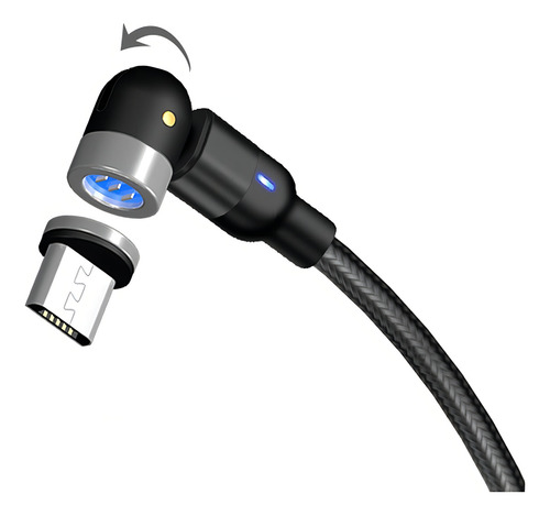 Juego De 2 Cables Usb Magnético 3 En 1 Cargador De Celulares Color Negro/rojo 2m