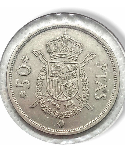 Moneda De España De 50 Pesetas Año 1975 Rey Carlos I (Usado)