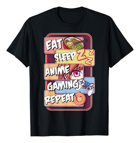 Kawaii Eat Sleep Anime Gaming Repeat Otaku Anime Manga Camis