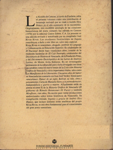 Ingenio Y Gracia De Andrés Eloy Blanco José Rivas Rivas (Usado)