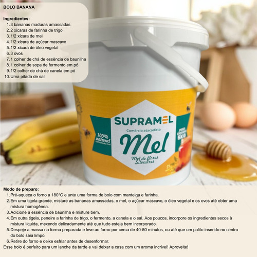 Mel 100% Puro Abelhas Silvestre Supramel - Balde 5 Kg