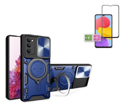 Capa Com Proteção De Câmera Para Galaxy M13+ Pelicula 3d