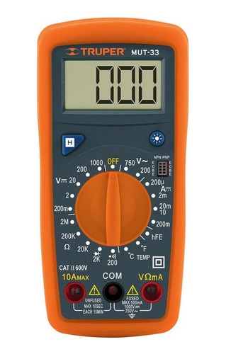 Multítester Digital  Junior Mut-33 Truper C/cables