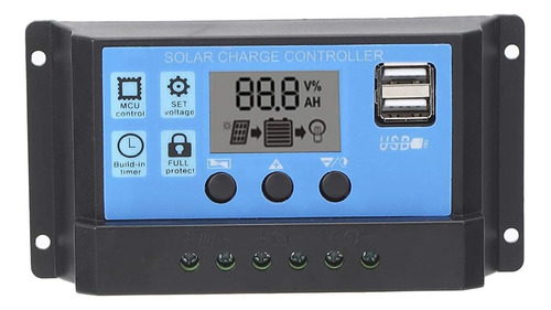 Regulador De Panel De Celda Pwm Con Doble Usb 12v 24v 60a